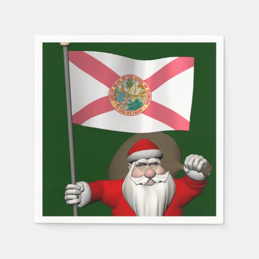 Sinterklaas met ontslag uit Florida Servetten (Voorkant)