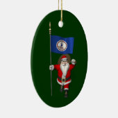 Sinterklaas met ontslag uit Virginia Keramisch Ornament (Rechts)