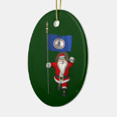 Sinterklaas met ontslag uit Virginia Keramisch Ornament (Links)
