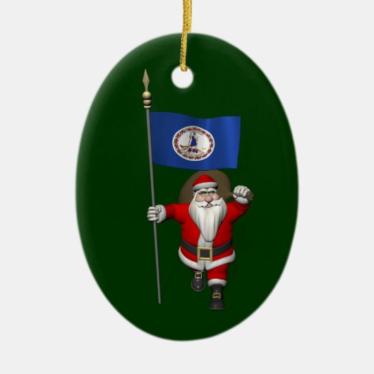 Sinterklaas met ontslag uit Virginia Keramisch Ornament (Voorkant)