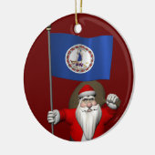 Sinterklaas met ontslag uit Virginia Keramisch Ornament (Links)