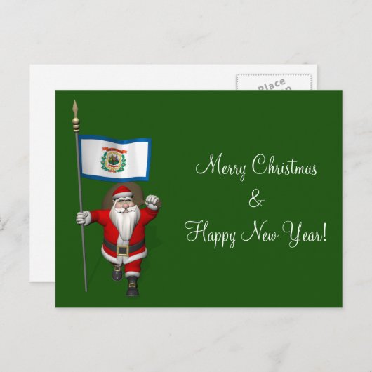 Sinterklaas met ontslag van West Virginia Feestdagenkaart (Voorkant / Achterkant)