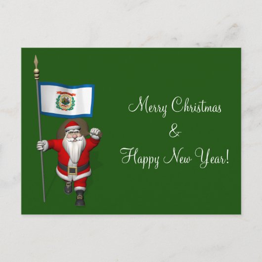 Sinterklaas met ontslag van West Virginia Feestdagenkaart (Voorkant)