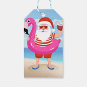 Sinterklaas met opblaasbare flamingo cadeaulabel (Achterkant)