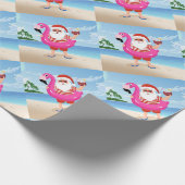 Sinterklaas met opblaasbare flamingo cadeaupapier (Hoek)