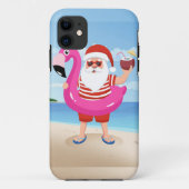 Sinterklaas met opblaasbare flamingo Case-Mate iPhone case (Achterkant)