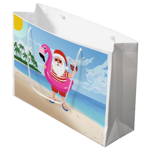 Sinterklaas met opblaasbare flamingo groot cadeauzakje (Voorkant Gekanteld)