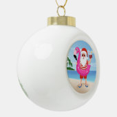 Sinterklaas met opblaasbare flamingo keramische bal ornament (Links)
