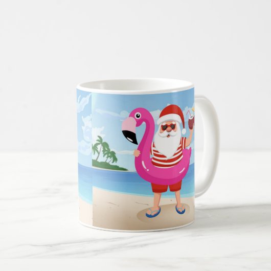 Sinterklaas met opblaasbare flamingo koffiemok (Voorkant rechts)