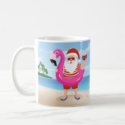 Sinterklaas met opblaasbare flamingo koffiemok (Links)