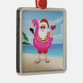 Sinterklaas met opblaasbare flamingo metalen ornament (Rechts)