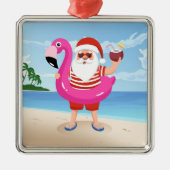 Sinterklaas met opblaasbare flamingo metalen ornament (Voorkant)