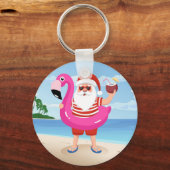 Sinterklaas met opblaasbare flamingo sleutelhanger (Voorkant)
