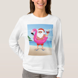 Sinterklaas met opblaasbare flamingo t-shirt