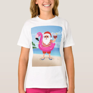 Sinterklaas met opblaasbare flamingo t-shirt