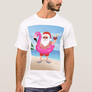 Sinterklaas met opblaasbare flamingo t-shirt