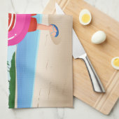 Sinterklaas met opblaasbare flamingo theedoek (Quarter Fold)