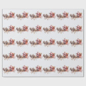 Sinterklaas met paarden dragen rendieren gewei cadeaupapier (Vlak)