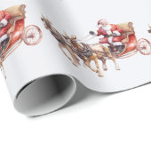 Sinterklaas met paarden dragen rendieren gewei cadeaupapier (Rol Hoek)