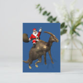 Sinterklaas met parasourolophus feestdagenkaart (Staand voorkant)