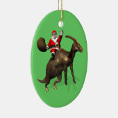 Sinterklaas met parasourolophus keramisch ornament (Rechts)