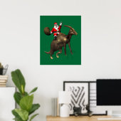 Sinterklaas met parasourolophus poster (Thuiskantoor)