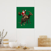 Sinterklaas met parasourolophus poster (Keuken)