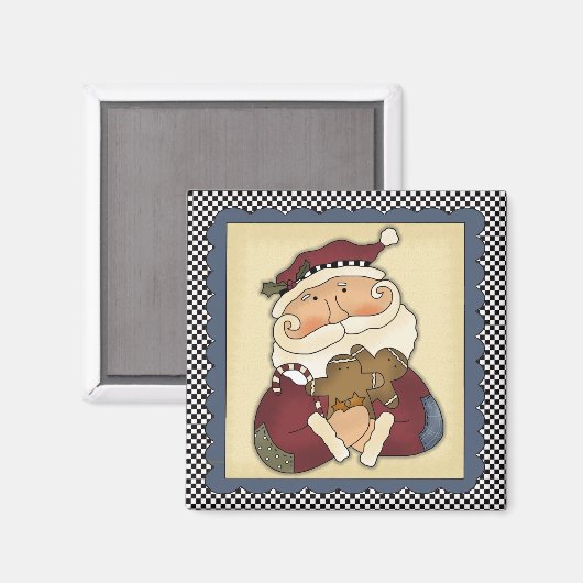 Sinterklaas met peperkoek Kerstmagneet Magneet (Voorkant / Achterkant)