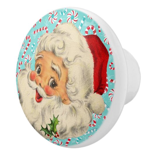 Sinterklaas met Peppermints Keramische Knop (Rechts)