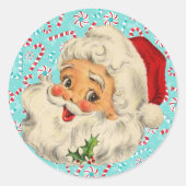 Sinterklaas met Peppermints Ronde Sticker (Voorkant)