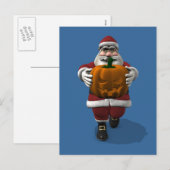 Sinterklaas met pompoen feestdagenkaart (Voorkant / Achterkant)