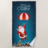 Sinterklaas met prettige kerst strandlaken (Voorkant)