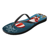 Sinterklaas met prettige kerst teenslippers (Schuin)