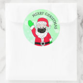 Sinterklaas met prettige kerstfeestdagen ronde sticker (Tas)