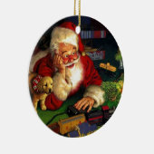 Sinterklaas met puppy keramisch ornament (Rechts)