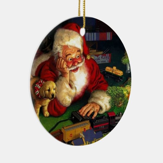 Sinterklaas met puppy keramisch ornament (Rechts)