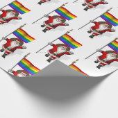 Sinterklaas met regenboogvlag cadeaupapier (Hoek)