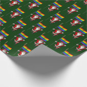 Sinterklaas met regenboogvlag cadeaupapier (Hoek)