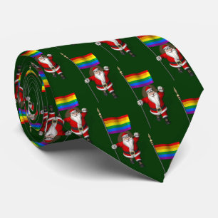 Sinterklaas met regenboogvlag stropdas