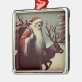 Sinterklaas met Rendier  Illustratie Metalen Ornament (Links)