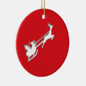 Sinterklaas met rendier keramisch ornament (Rechts)