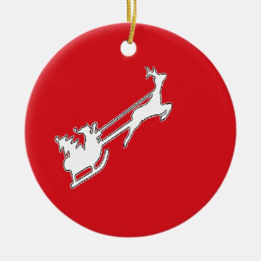 Sinterklaas met rendier keramisch ornament (Voorkant)