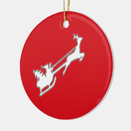 Sinterklaas met rendier keramisch ornament (Links)