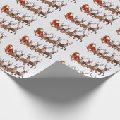 Sinterklaas met rendieren cadeaupapier (Hoek)