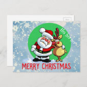 Sinterklaas met rendiervriend feestdagenkaart (Voorkant / Achterkant)
