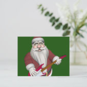 Sinterklaas met rode elektrische gitaar feestdagenkaart (Staand voorkant)