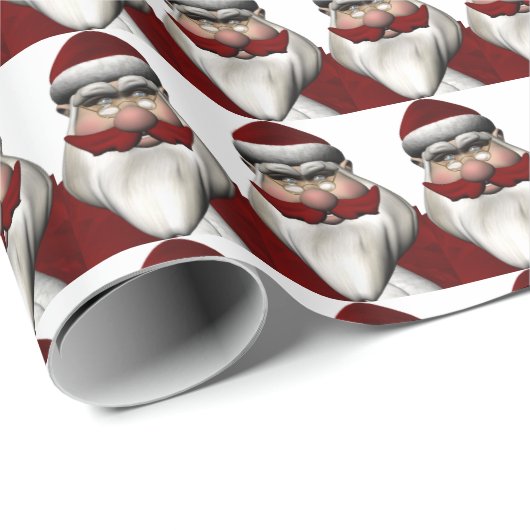 Sinterklaas met rode snor cadeaupapier (Rol Hoek)