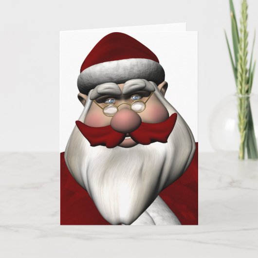 Sinterklaas met rode snor feestdagen kaart (Voorkant)