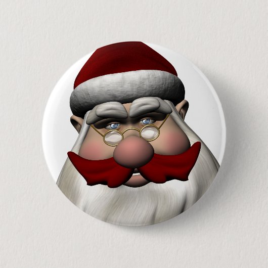 Sinterklaas met rode snor ronde button 5,7 cm (Voorkant)