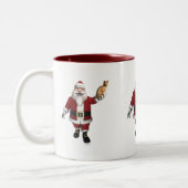 Sinterklaas met rode tablet tweekleurige koffiemok (Links)